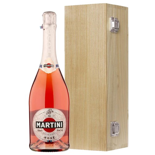 Martini Sparkling Rose 75cl in Luxury Oak Box